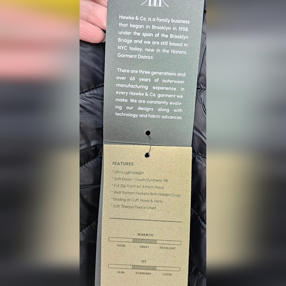 Hawke & Co Men's High Pile Sherpa Fleece Lined Spring Puffer Jacket - Picture 16 of 16